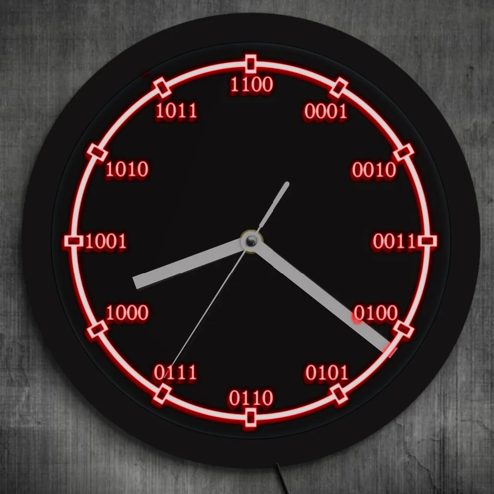 Настенные часы с двойным кодом математические цифры светодиодный неоновый знак
