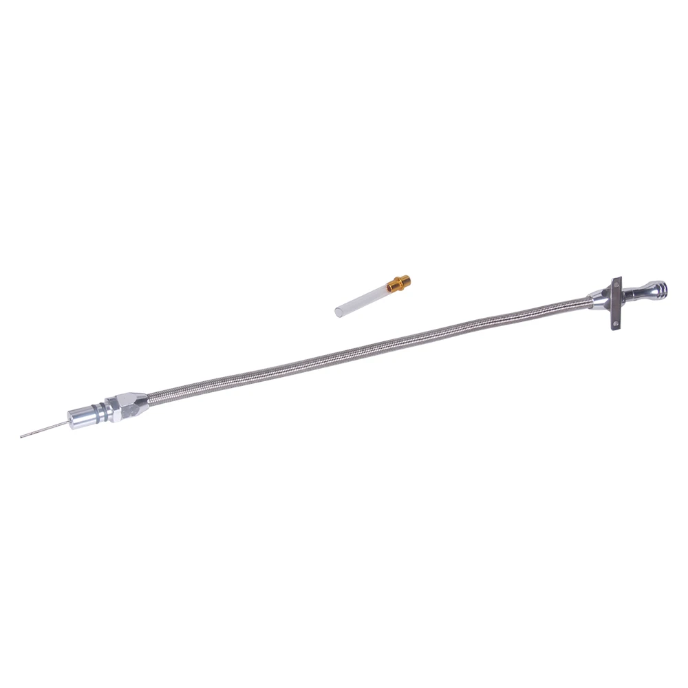 Щуп коробки передач нержавеющей Плетеный брандмауэр гибкий Dipstick TH350 TH 400 700R4 Tranny SBC
