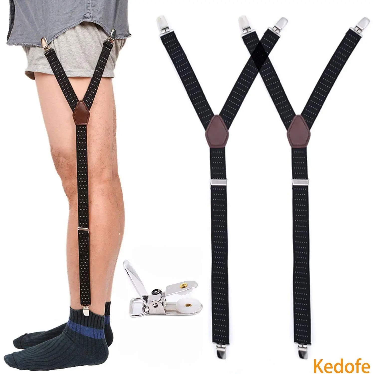 Mens Shirt Stays Military Adjustable Elastic Garter Straps Sock Non-Slip Clamps | Украшения и аксессуары