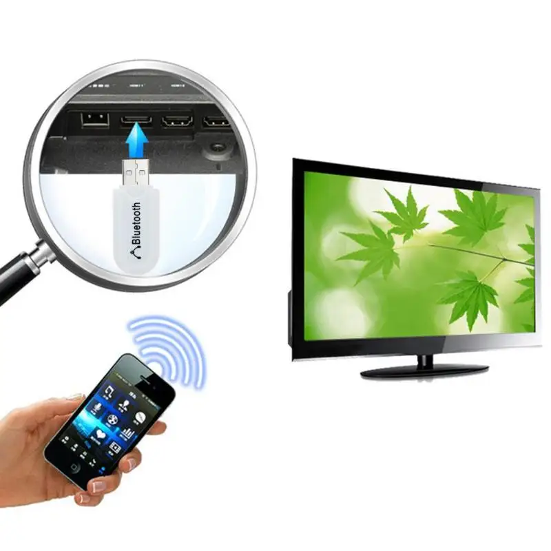 Bluetooth USB A2DP адаптер ключ музыкальный аудио приемник беспроводной стерео 3 5 мм