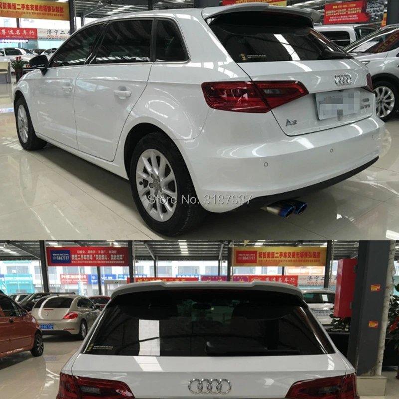 Для Audi A3 спойлер 2015 2018 ABS пластик Неокрашенный задний на крыло крышу багажник для
