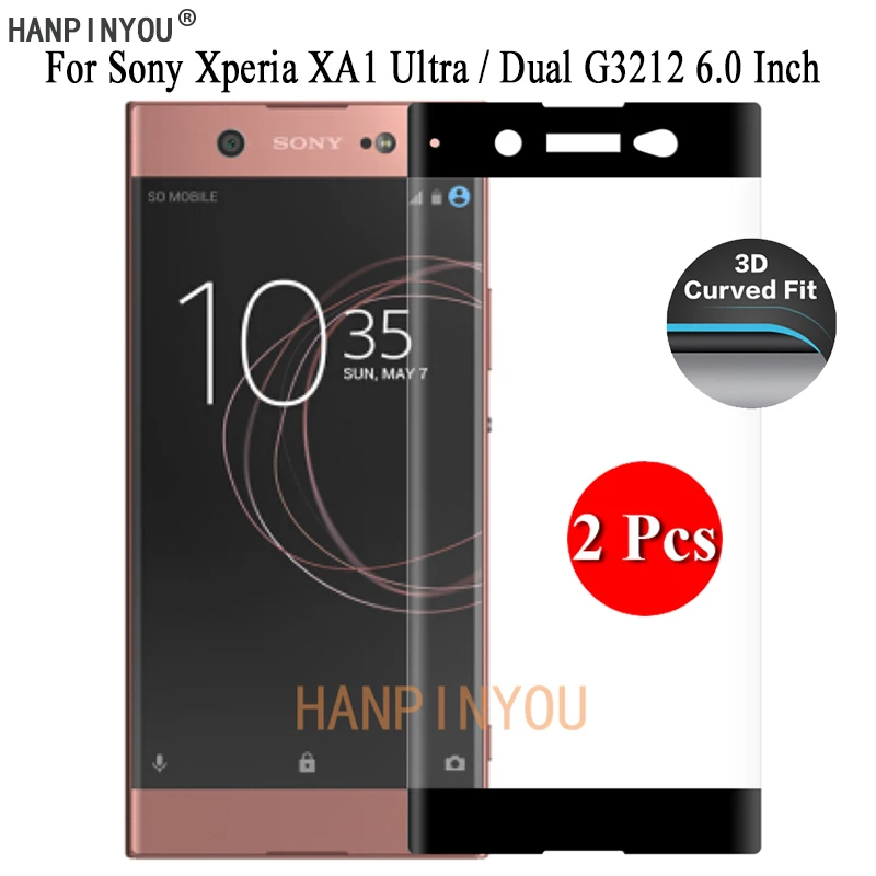 

2Pcs For Sony Xperia XA1 Ultra /Dual 6.0 Inch 9H Ultra Thin 3D Curved Full Cover Screen Protector Tempered Glass Protective Film