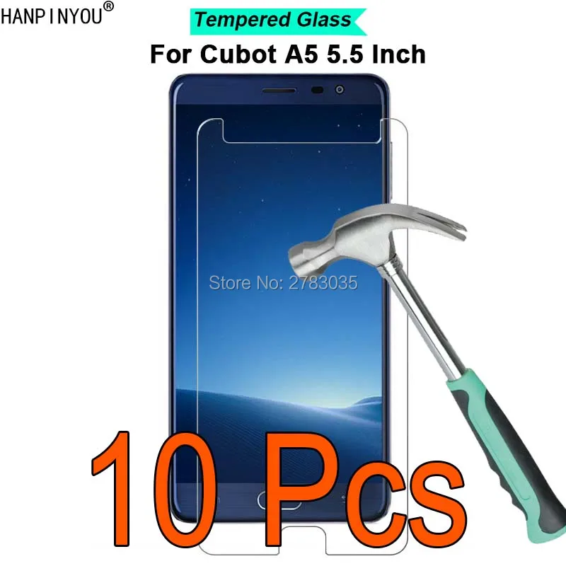 

10 Pcs/Lot For Cubot A5 5.5" 9H Hardness 2.5D Ultra-thin Toughened Tempered Glass Film Screen Protector Protect Guard