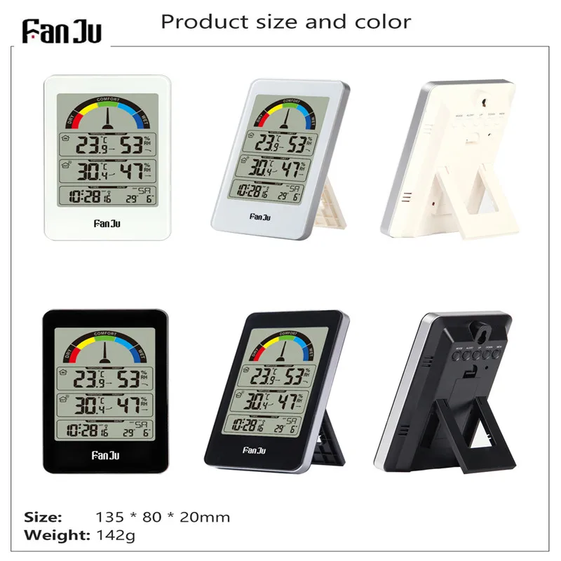 FanJu FJ3356 Цифровая метеостанция будильник термометр гигрометр беспроводной датчик