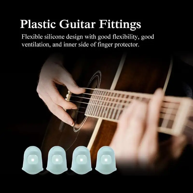 4 шт. силиконовая гитара палец пальца выбирает протектор Plectrum Fingertip наперсток