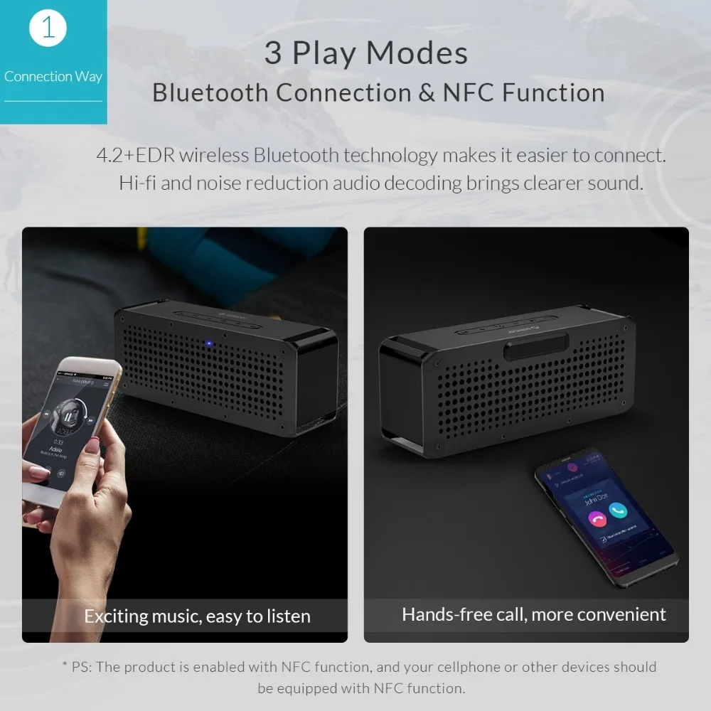 Портативная беспроводная bluetooth колонка ORICO уличная трехизоляционная музыкальная