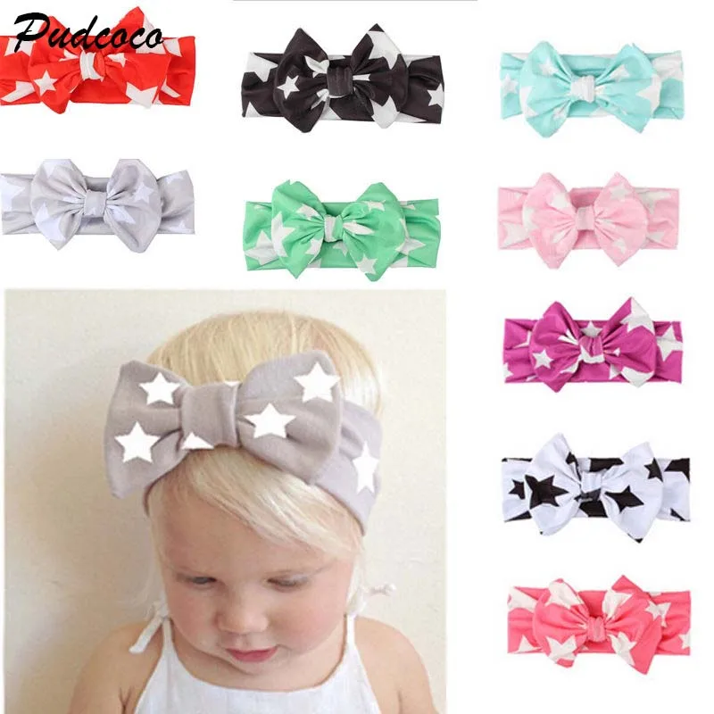 Kids Girl Baby Headband 2018 New Toddler Lace Bow Flower Star Print Infant Cotton Hair Band Accessories Lot | Детская одежда и