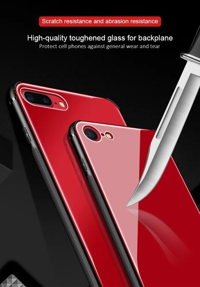Закаленное стекло для Iphone XS Max XR X 8 7 Plus однотонный Роскошный чехол мягкий из ТПУ с
