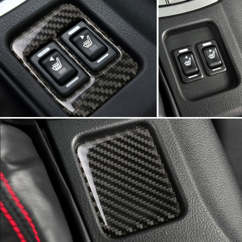Car Carbon Fiber Seat Heating Button Cover Sticker Trim For Toyota 86 Subaru BRZ 2013 2014 2015 2016 2017 | Автомобили и