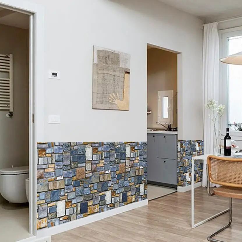 

Modern Color Stone Brick Wallpaper Self Adhesive Wall Decoration Wallpapers Roll Bedroom Living Room Wall Paper Mural Ez090