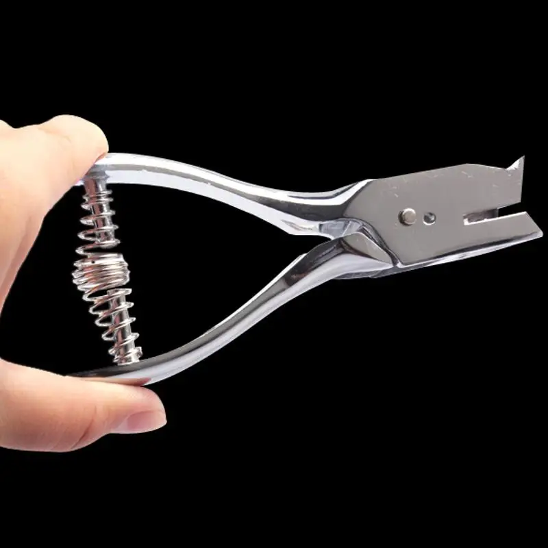 Metal Hand Slot Puncher ID Card Photo Badge Punch Hole Tag Tools Fastening Strap Leather Plier School Office Suppl | Дом и сад