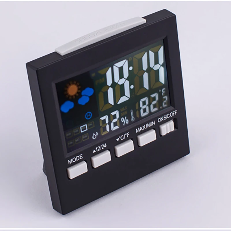 ЖК-экран термометр часы монитор влажности в помещении собирая цветы