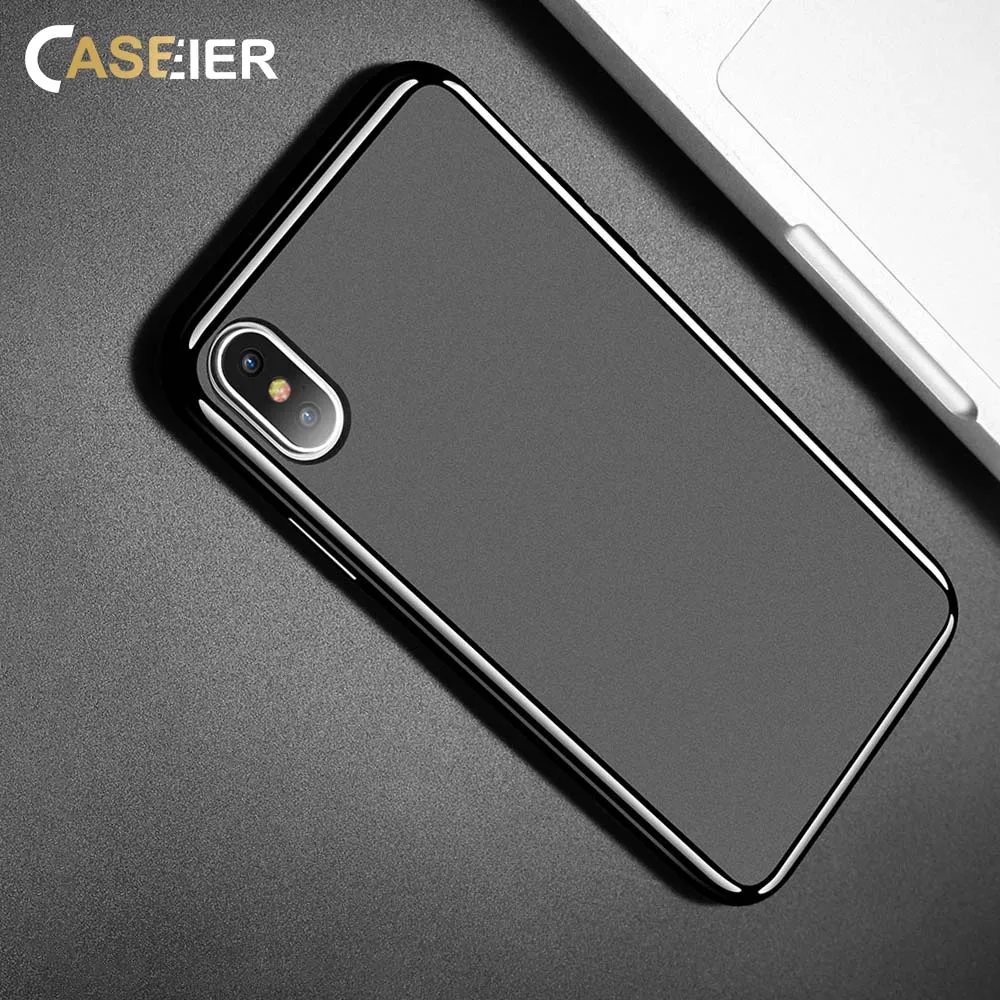 CASEIER глянцевый чехол для телефона iPhone X Xr Xs Max мягкий прозрачный силиконовый 6 6s 7 8