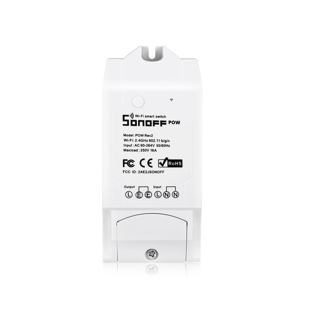 Умный выключатель света SONOFF POW Rev2 16A WiFi контроль заряда батареи приложение