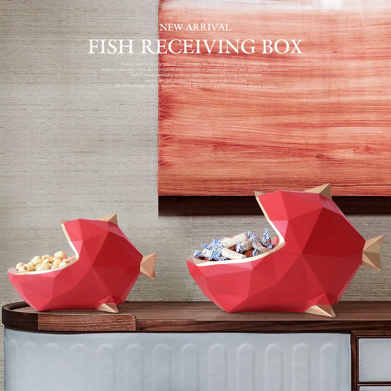 resin fish statue figurine for tabletop home office mobile phone tools control organizer candy storage box ornaments home decor free global shipping