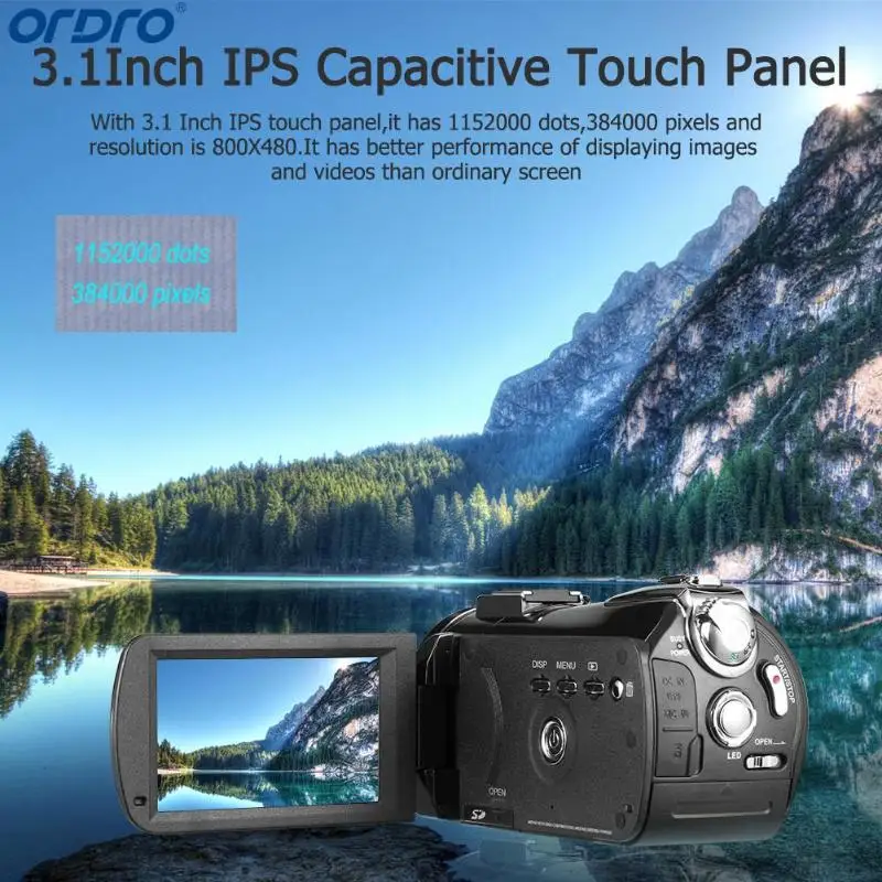Ordro AC5 4 K UHD цифровые видеокамеры зум 12X FHD 24MP Wi Fi ips Сенсорный экран Digtal оптический DV