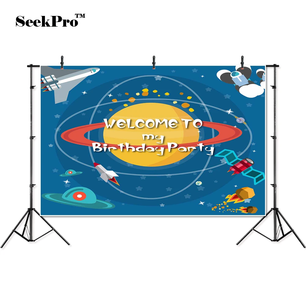 Тонкие виниловые фоны для фотосъемки детей на день рождения космическая планета