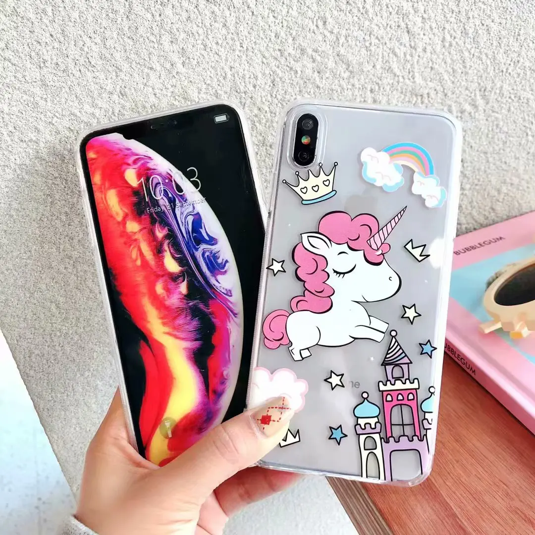 3CPizai прозрачный телефон с единорогом чехол для iPhone Xs Max XR X 8 7 6s Plus мягкие забавные
