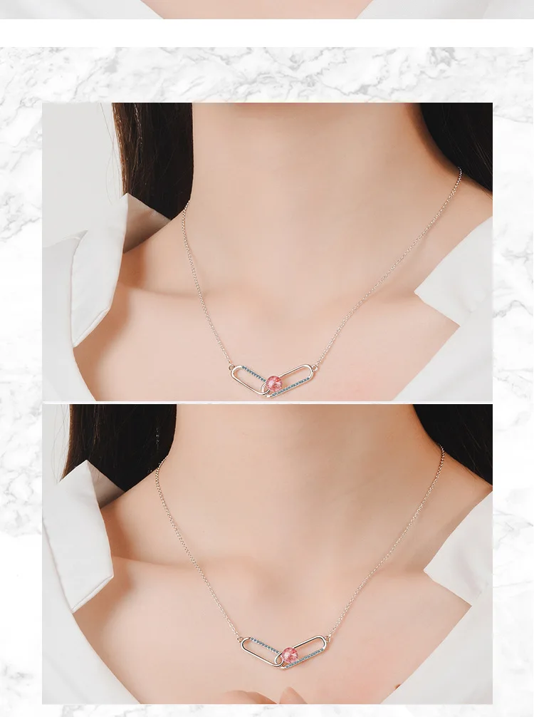 KITEAL 925 Горячая Новинка посеребренные Духи Женский кулон скрепка для бумаги 40 см + 3