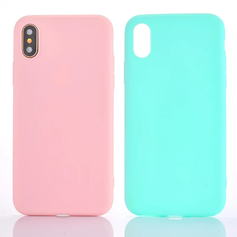 Матовый простой силиконовый чехол для iphone7 7plus 6 6s X Ультратонкий Мягкий ТПУ