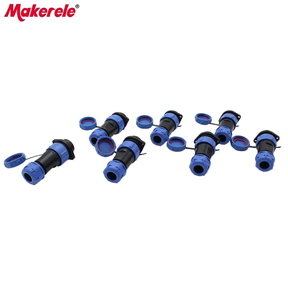 IP68 Waterproof Connector Male Female Flange Socket Aviation Plug For 8-12mm Cable Conversion SP21 2P 3P 4P 5P 7P 9P 12P | Обустройство