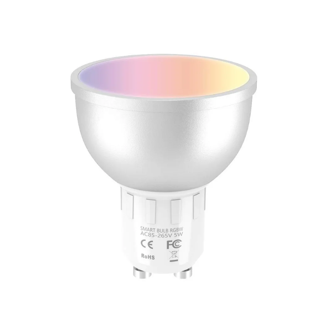 Светодиодная лампа WiFi GU10 Smart Bulbb 5 Вт с регулируемой яркостью RGB совместима Alexa и