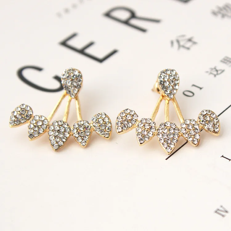 New Front And Rear Earringswild Jewelry Personalized Design Europe The United States Water Droplets Earring Wholesale | Украшения и