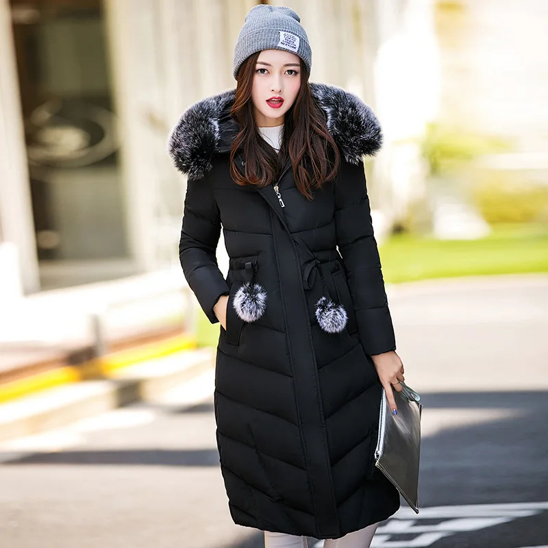 

2018 Thickening Lengthen Fund Cotton-padded Clothes Woman Will Code Down Cotton. Self-cultivation Hair Bulb Loose Coat