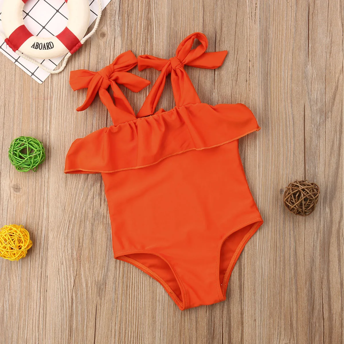 Newborn Kids Baby Girl Bowknot Off Shoulder Bikini Set Toddler Girls Summer One-piece Swimwear Swimsuit Beachwear Bathing Suit | Детская