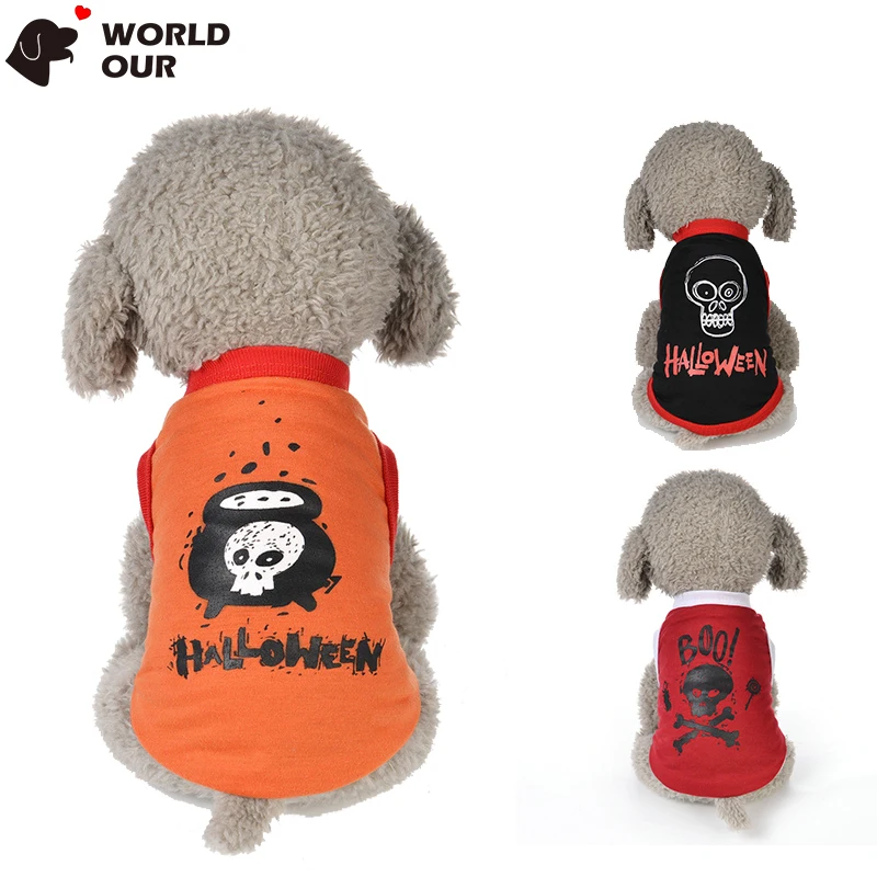 Хэллоуин Одежда для собак Рубашка Костюмы небольших щенков йоркширских терьеров