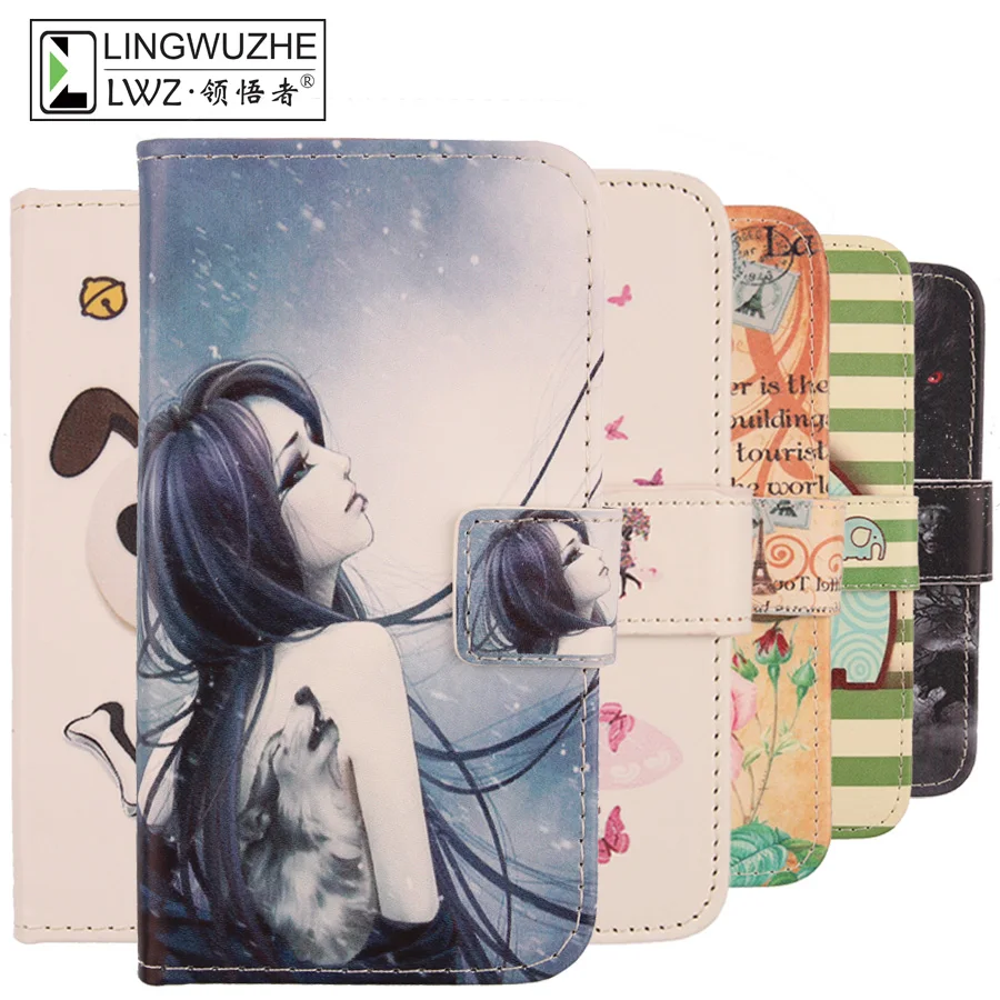 Чехол для Orbic Wonder кожаный флип кошелек 5 дюйма с рисунком из мультфильма чехол