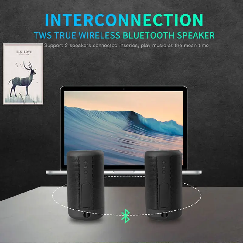 Портативный Беспроводной V5.0 Bluetooth Динамик Ipx5 Водонепроницаемый открытый