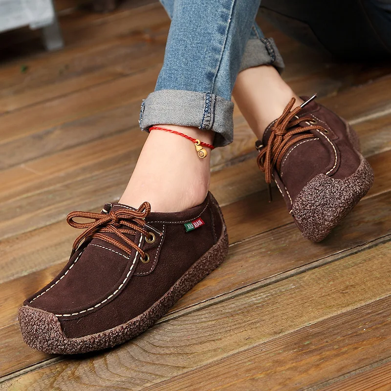 Women's Shoe New Fashion Denim Pattern Chalaza Genuine Leather Singles Leisure Flat Bottom Woman Sneakers Zapatillas Mujer | Обувь