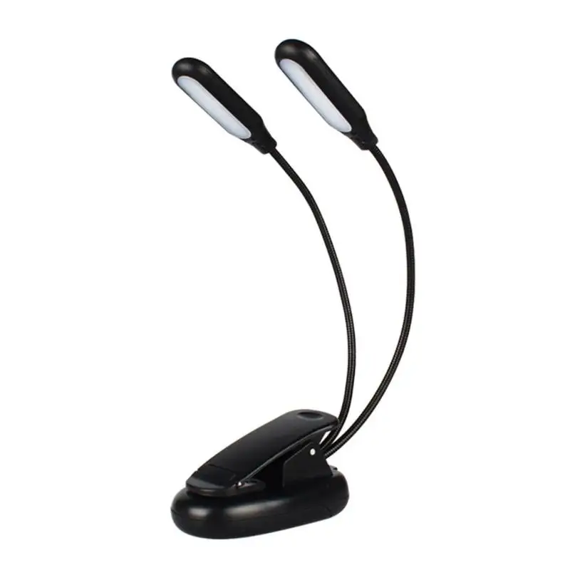 Двойная головка 10 светодио дный прикроватная Подставка on Book Light Dorm Eye Protect лампа
