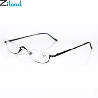 zilead ultra light metal half frame reading glasses portable men business presbyopia glasses with case unisex diopter 1 0to4 0