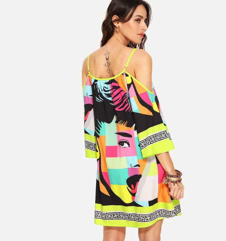 Новинка весна лето 2019 Пляжное пикантное платье на бретельках с вышивкой