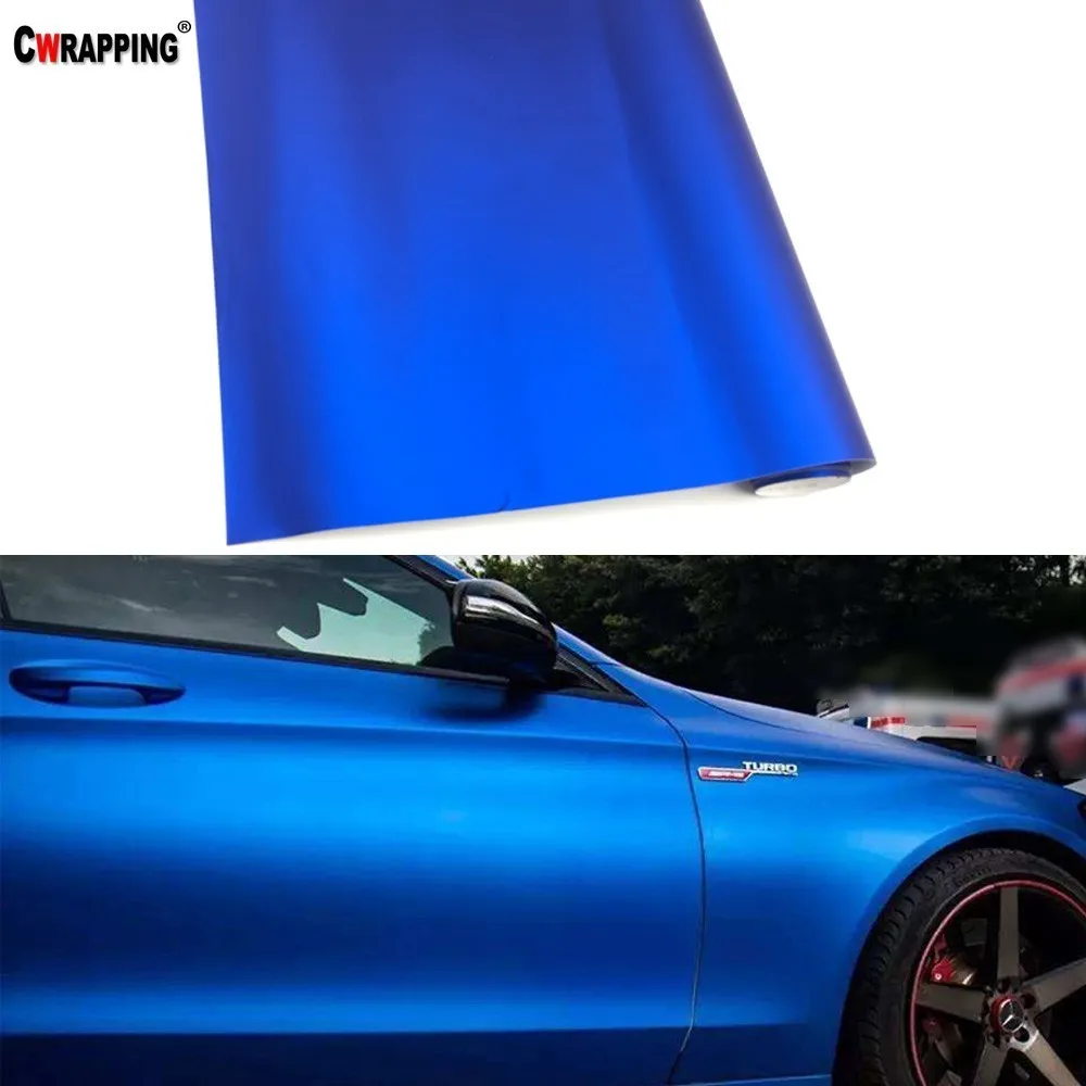 

Blue Chrome Vinyl Wrap Plating Matte PVC Ice Sticker Decorative For Auto Car Styling Body Internal External DIY Car Accessories