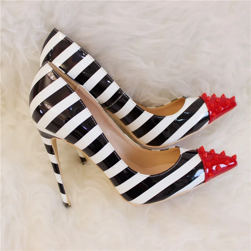 Стильные красные свадебные туфли с заклепками розовые туфли-лодочки из