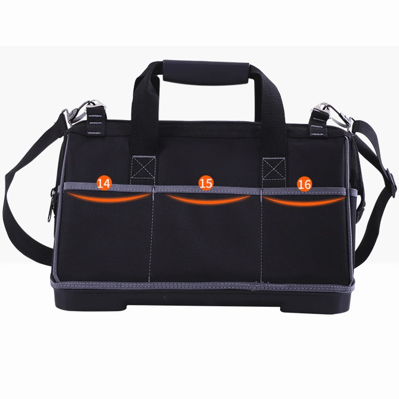 

15/17/20 Inch New Tool Bag Large Capacity Waterproof Electrician Bag Plastic Bottom Men'S Oblique Bag Tool Car Styling