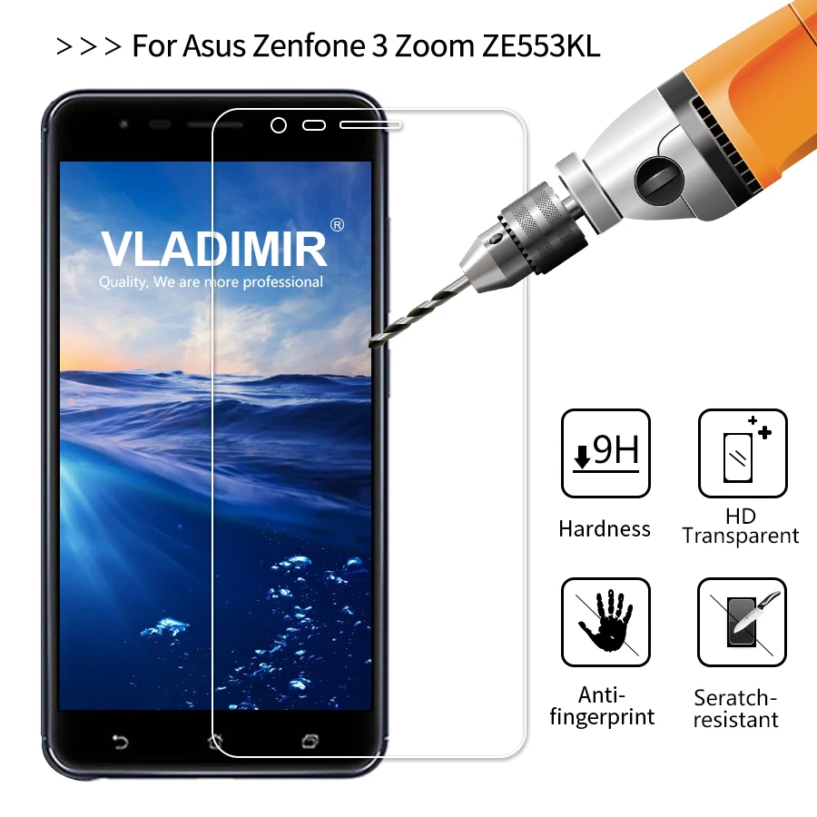 Закаленное стекло для Asus Zenfone 3 Zoom ZE553KL защитная пленка 2.5D 9 H защитный экран