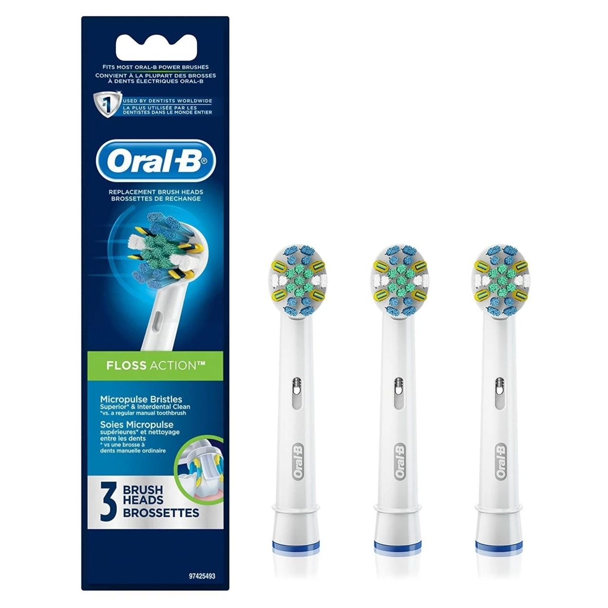 Oral B Floss Action Сменная головка электрической зубной щетки 3ct насадки для кистей