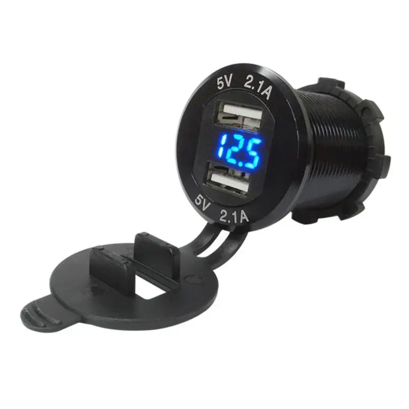 12В/24В 4.2A двойное USB Автомобильное зарядное устройство для мотоцикла