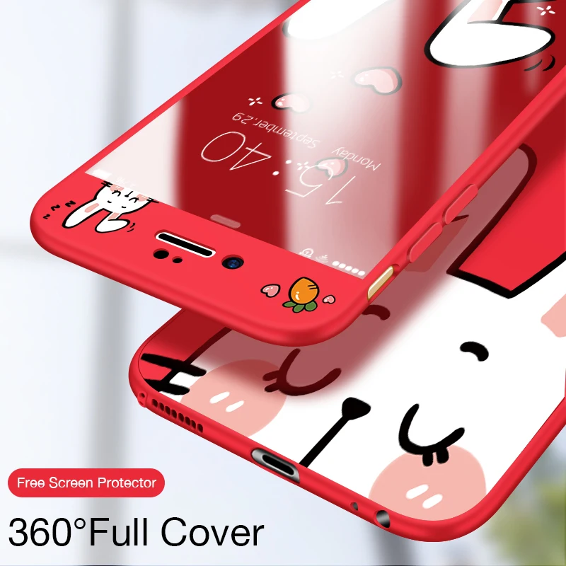 Роскошный чехол с защитой на 360 градусов для IPhone X Case милый 3D мультфильм iPhone 7 8 Plus