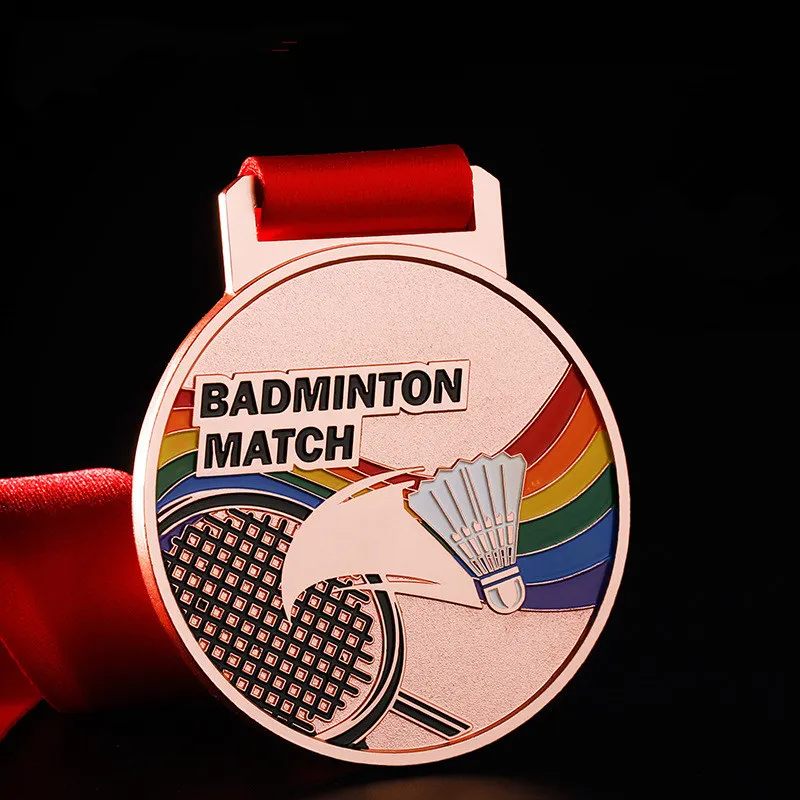 

10pcs Badminton competition Prize sporting trophies medallion customized logo badge emblem gift Medals Gold Sliver Bronze Metal