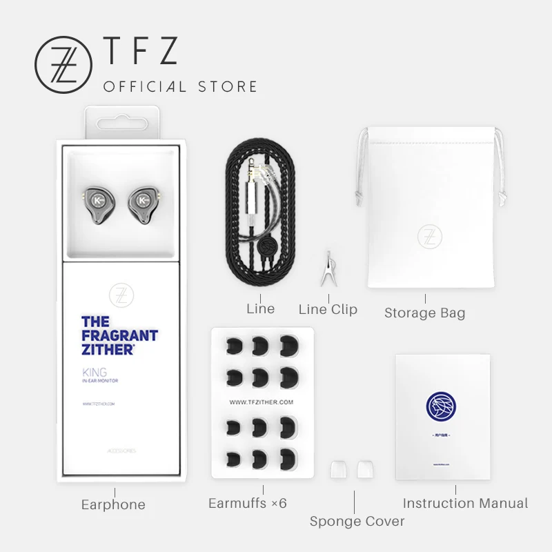 Ароматизированные наушники вкладыши Zither TFZ KING улучшенная версия 3 5 мм hi fi