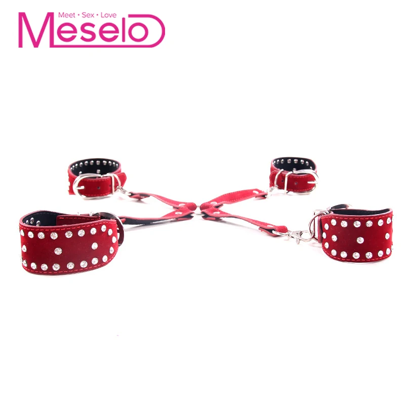 Meselo роскошные стразы БДСМ бондаж секс игры наручники лодыжки манжеты игрушки для