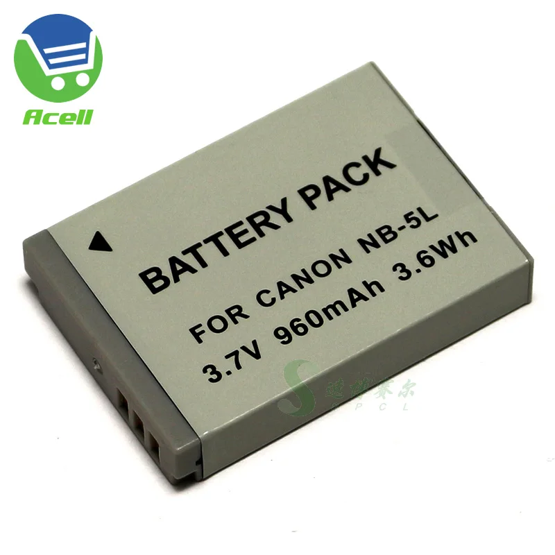 Аккумулятор NB-5L для камеры Canon PowerShot SX200 SX210 IS SX220 SX230 HS S100V S110 SD970 SD990 IXUS 800 850 860 950 960 |