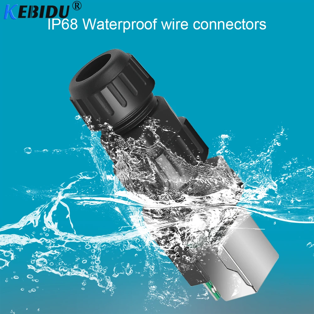 KEBIDU RJ45 CAT5 CAT6 розетка панель крепление IP68 Водонепроницаемые провода Разъемы