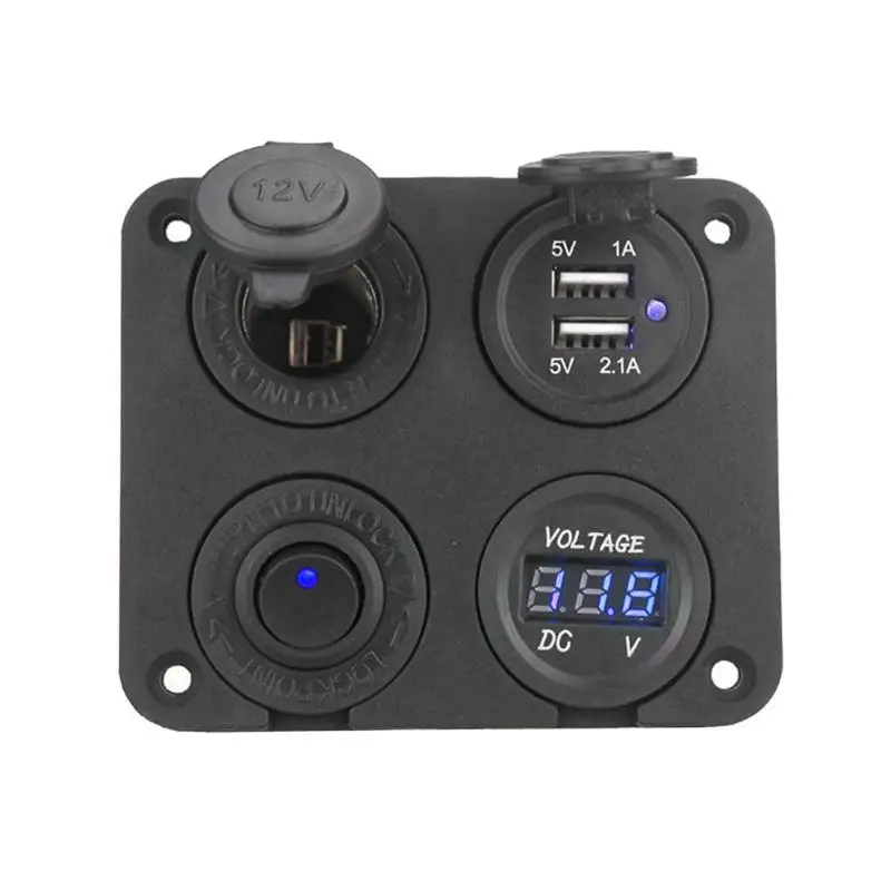 Универсальный вкл. ВЫКЛ. 4 переключатель отверстия 12 В/24 В панель USB зарядное