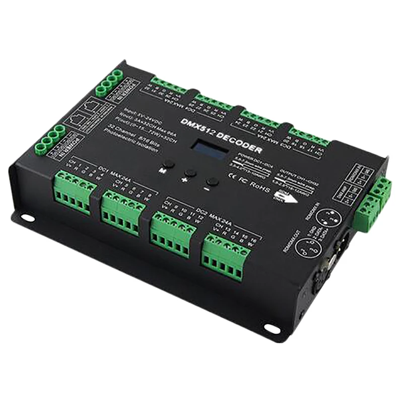 Bc-632 Dc5V-24V постоянного напряжения 32Ch Dmx/Rdm декодирующий драйвер 3A * выход Dmx512 Rgbw